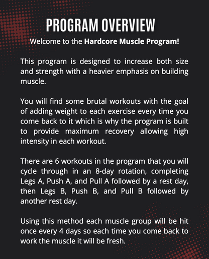 HARDCORE MUSCLE PROGRAM