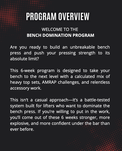 BENCH DOMINATION PROGRAM